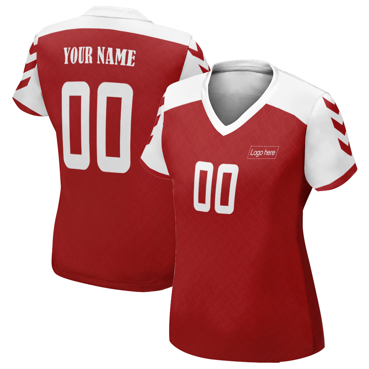 Camisa de futebol personalizada limitada feminina da Copa do Mundo da Dinamarca com foto