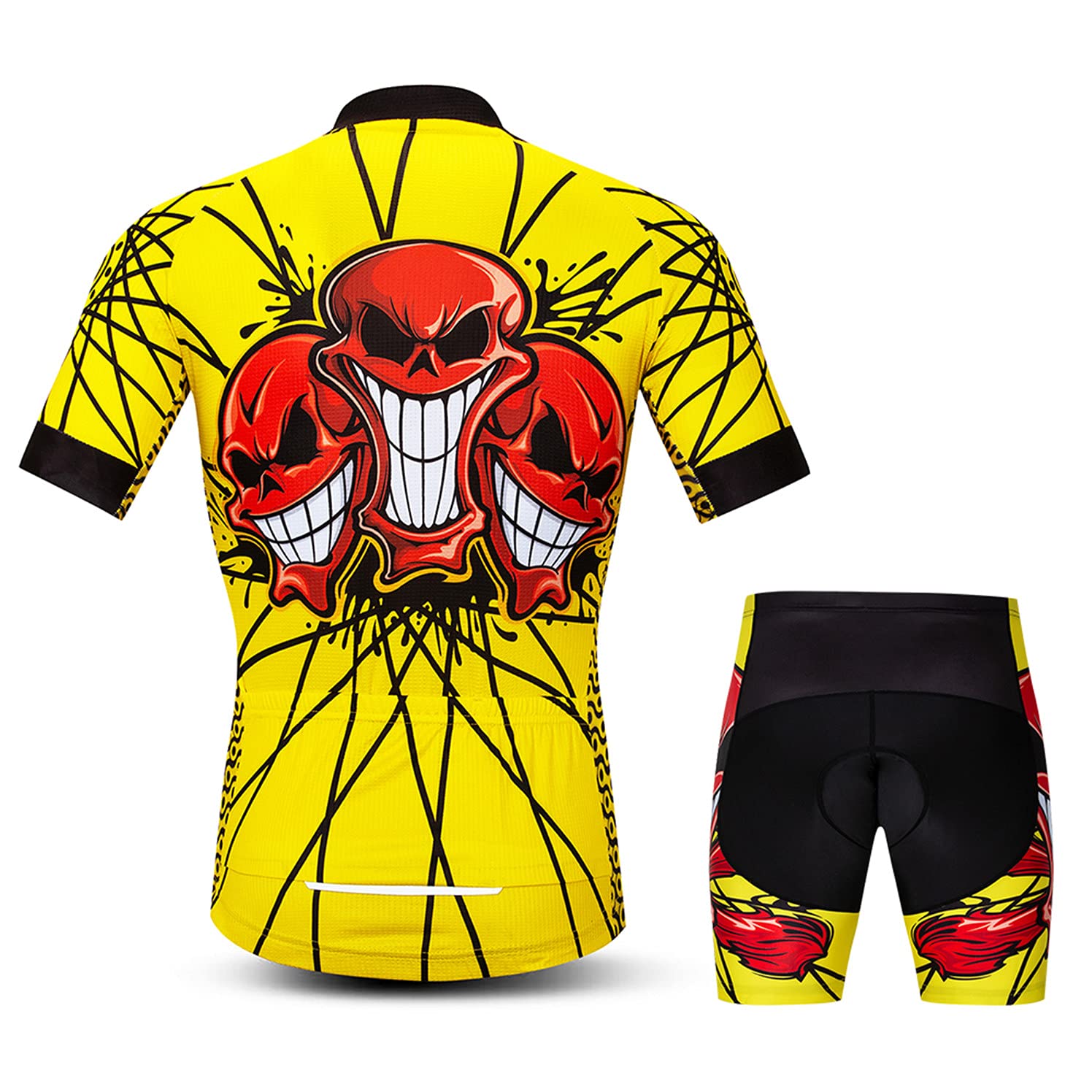 Conjunto de shorts de camisa de ciclismo acolchoado masculino para bicicleta 