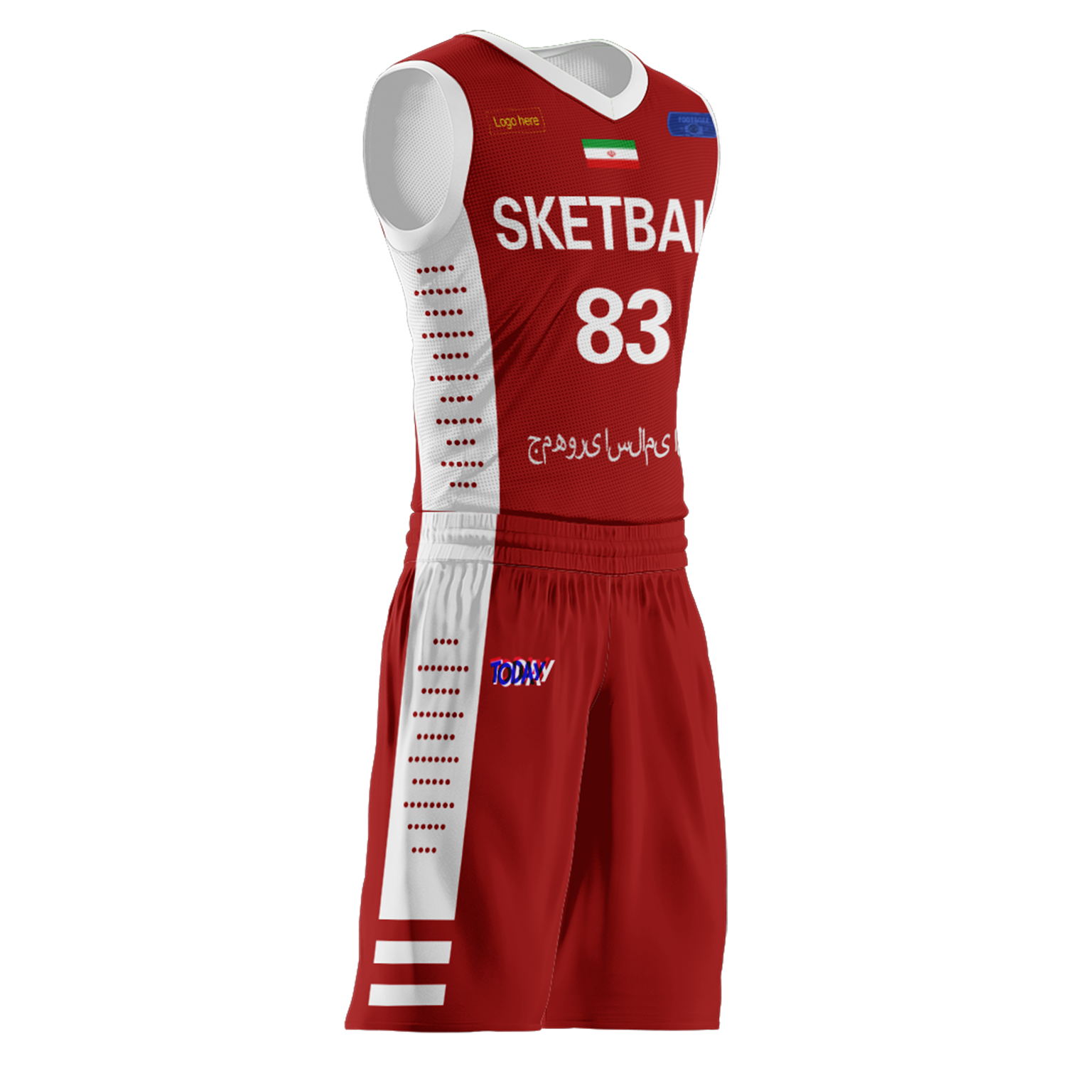 Ternos personalizados de basquete do time do Irã