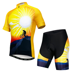 Conjunto de shorts de camisa de ciclismo acolchoado masculino para bicicleta