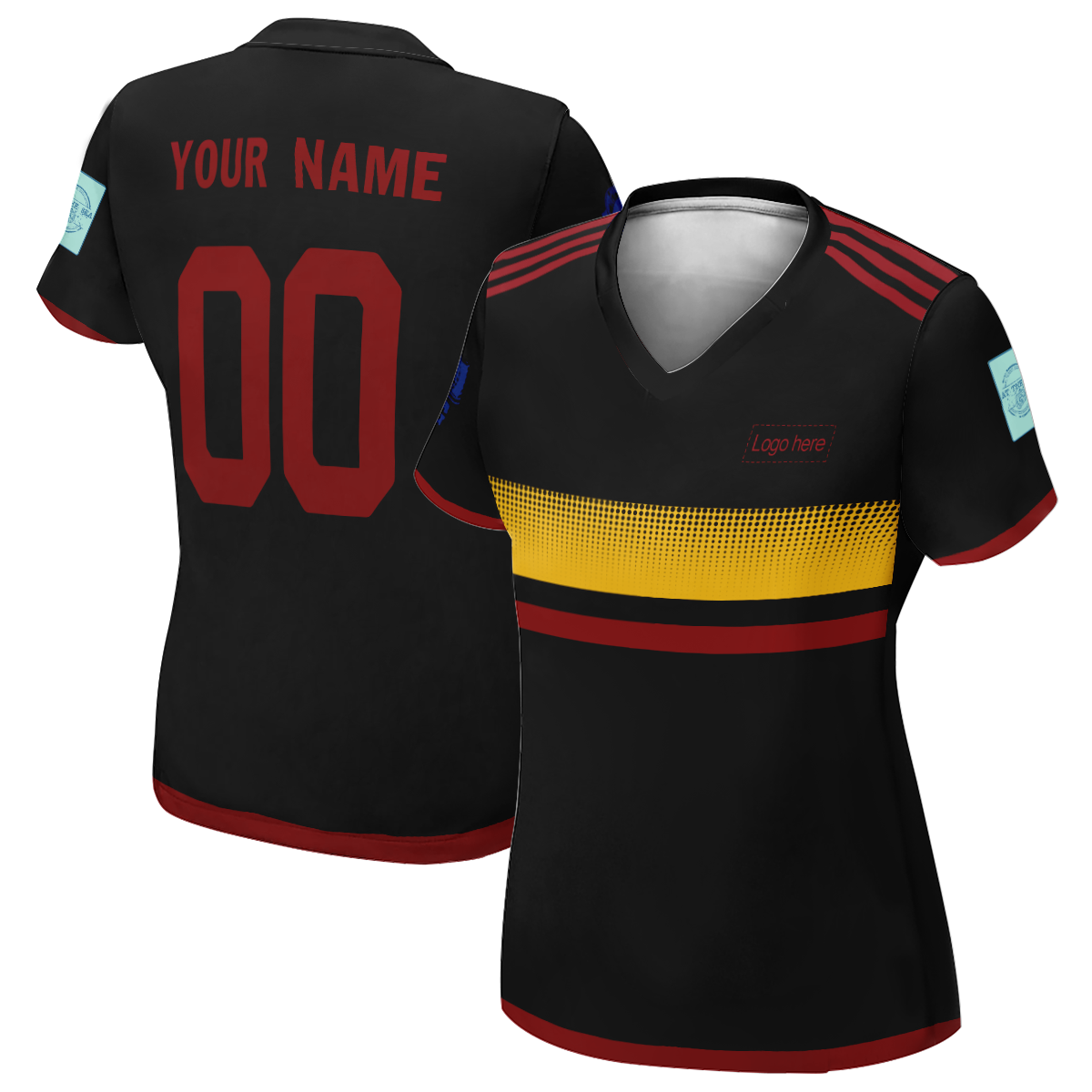 Camisa de futebol feminina autêntica da Copa do Mundo da Colômbia personalizada com logotipo