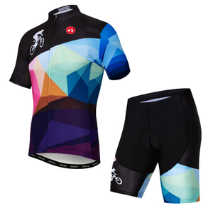 Conjunto de shorts de camisa de ciclismo acolchoado masculino para bicicleta