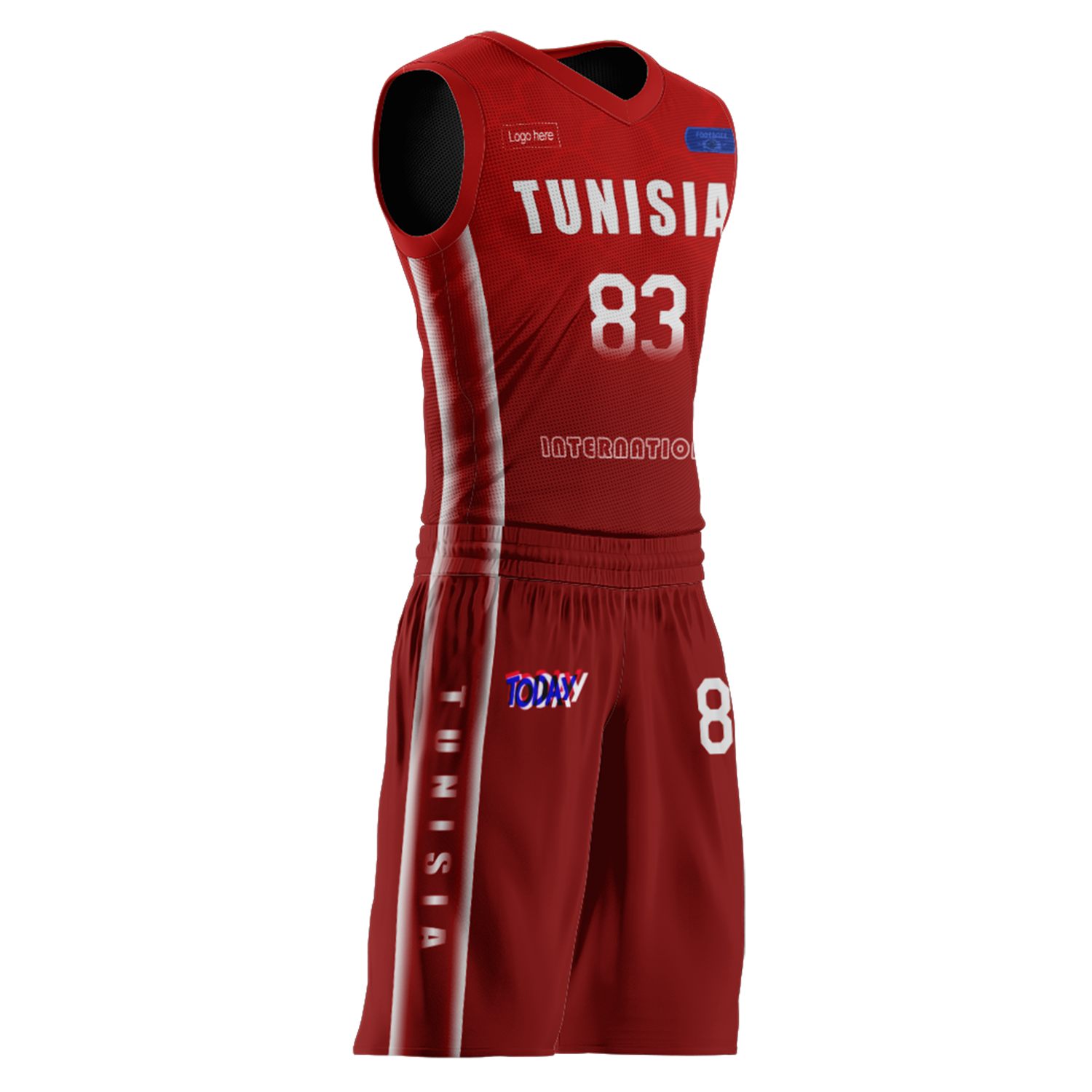 Ternos de basquete personalizados da equipe da Tunísia