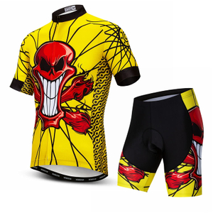 Conjunto de shorts de camisa de ciclismo acolchoado masculino para bicicleta 